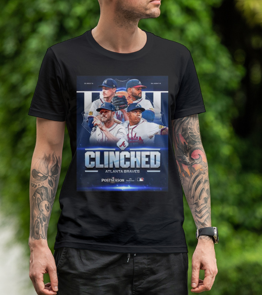 Atlanta Braves 2024 Postseason Clinched MLB Team Player T-Shirt