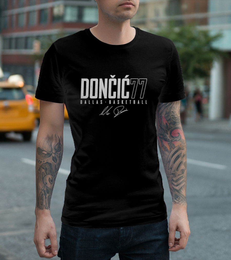 DONČIĆ 77 Dallas Basketball Signature T-Shirt