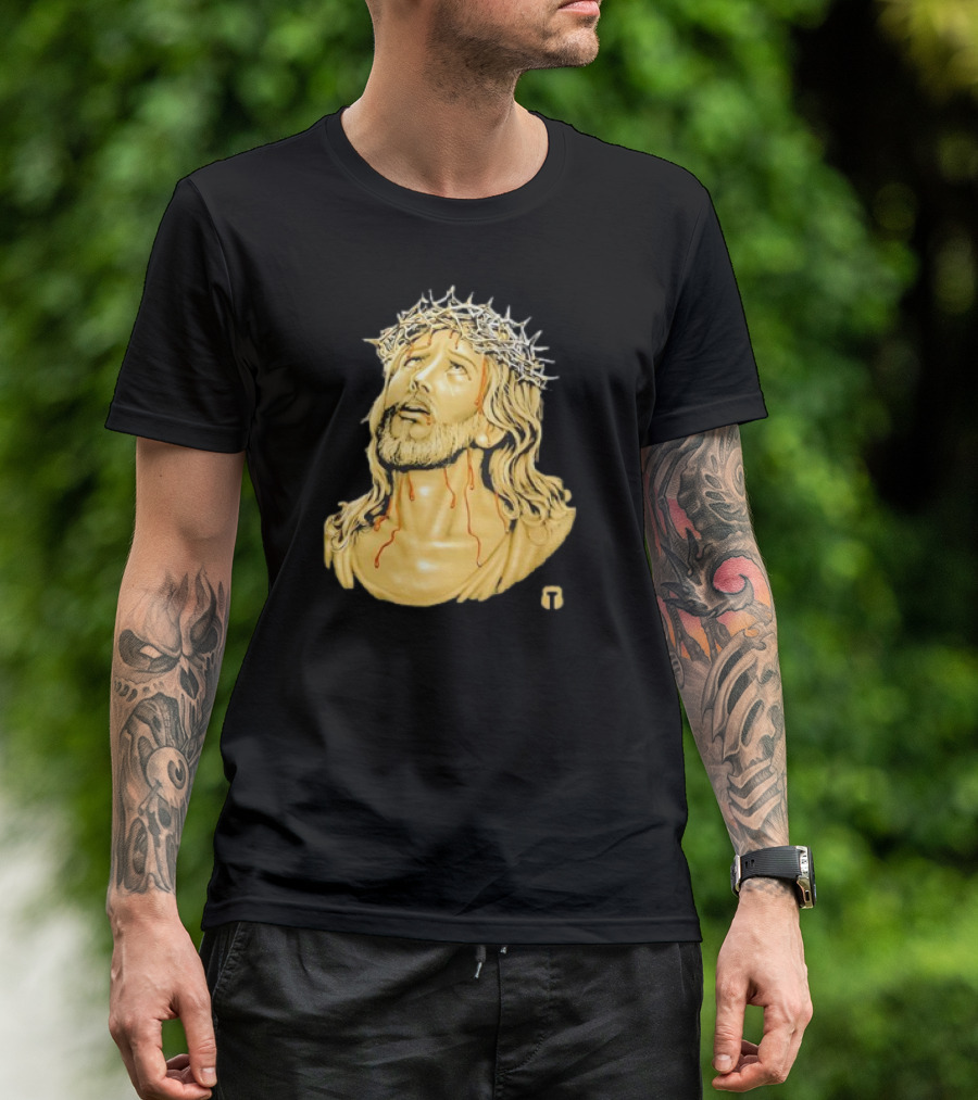 Our Lord Jesus Christ With Crown Of Thorns And Drops Of Blood T-Shirt