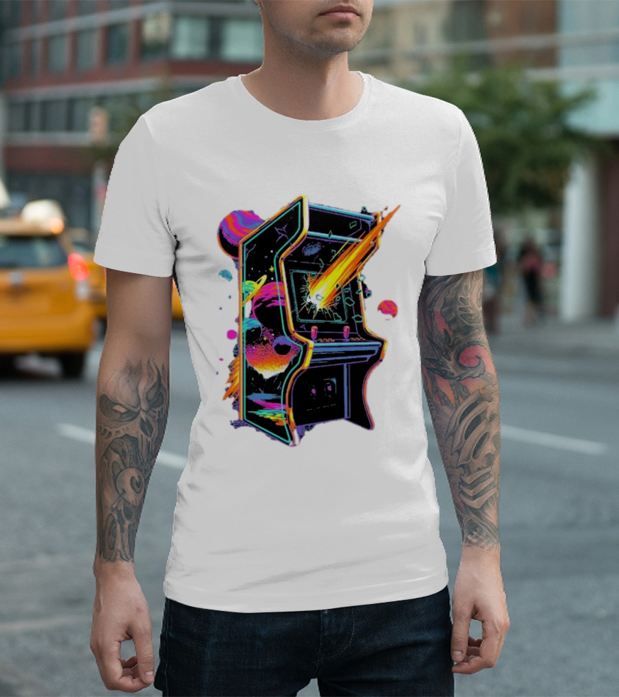 Arcade Nebula Intotheam Cosmic Retro Explosion T-Shirt