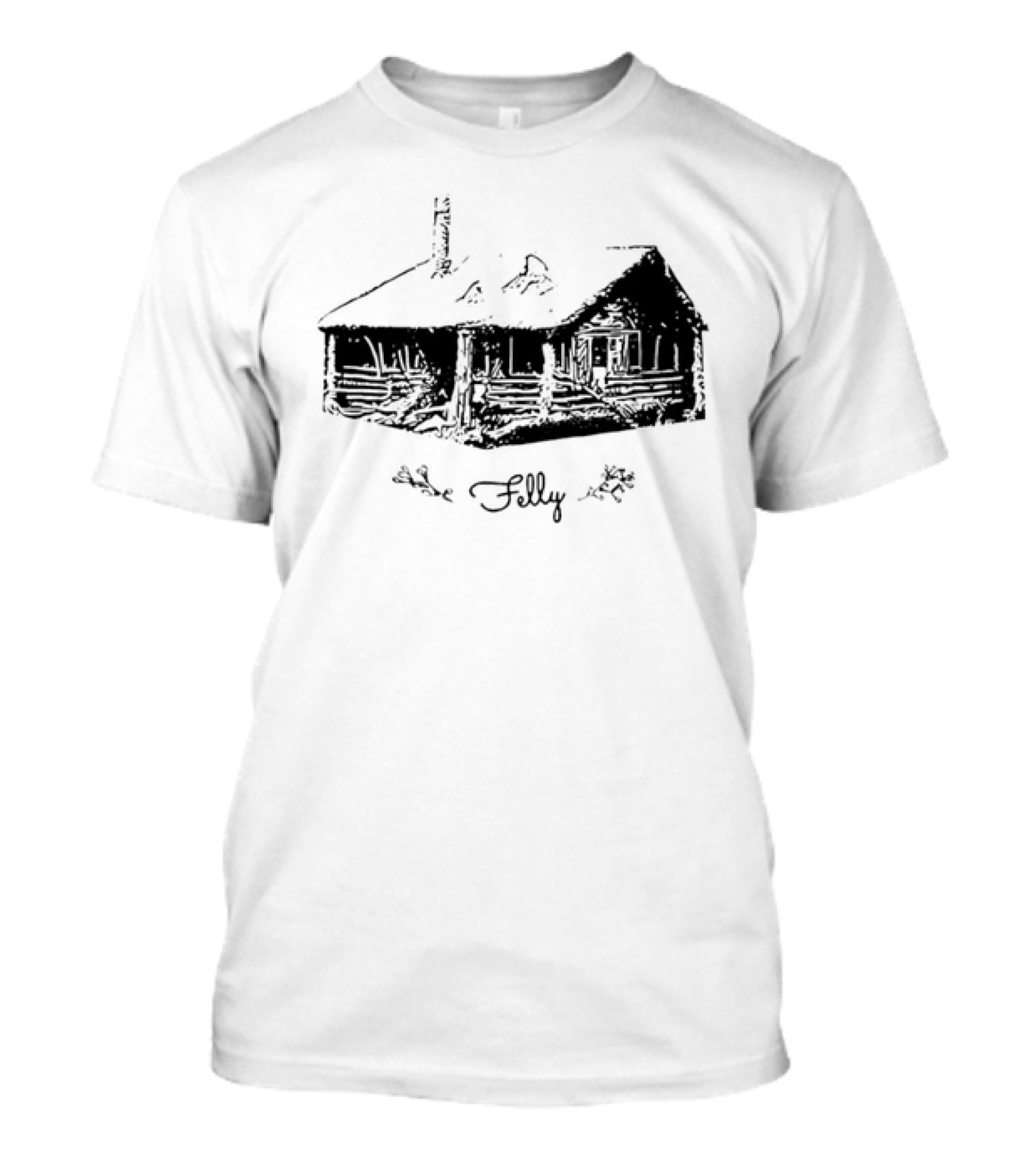 Felly Music Cabin Retro Log Cabin T-Shirt