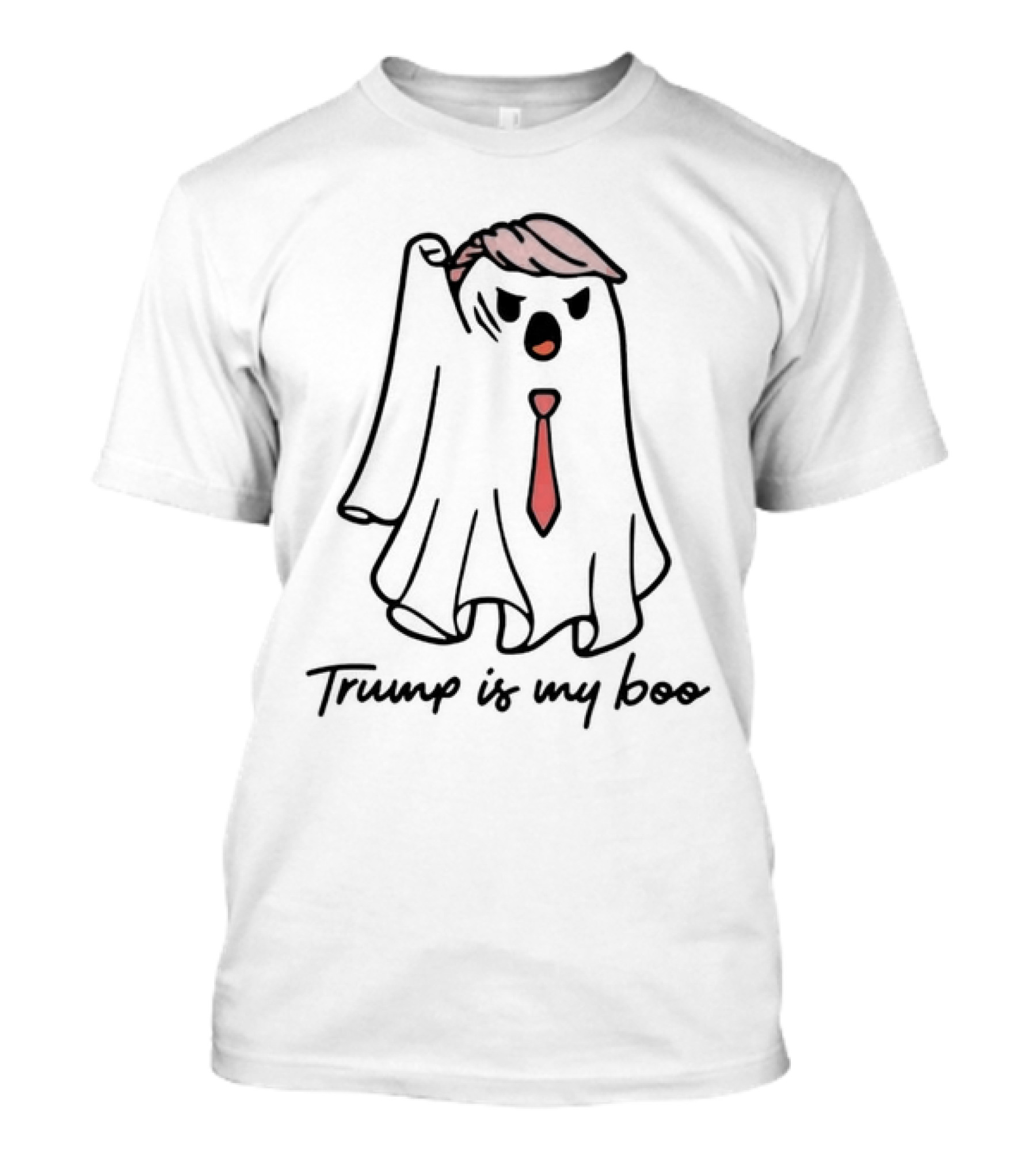 Trump Is My Boo Ghost Costume With Tie Halloween T-Shirt