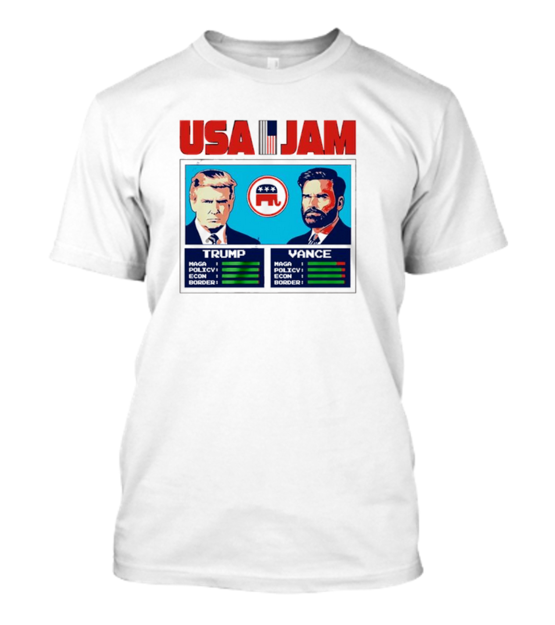 USA Jam Trump Vance 2024 Republican Election MAGA Policy Econ Border T-Shirt