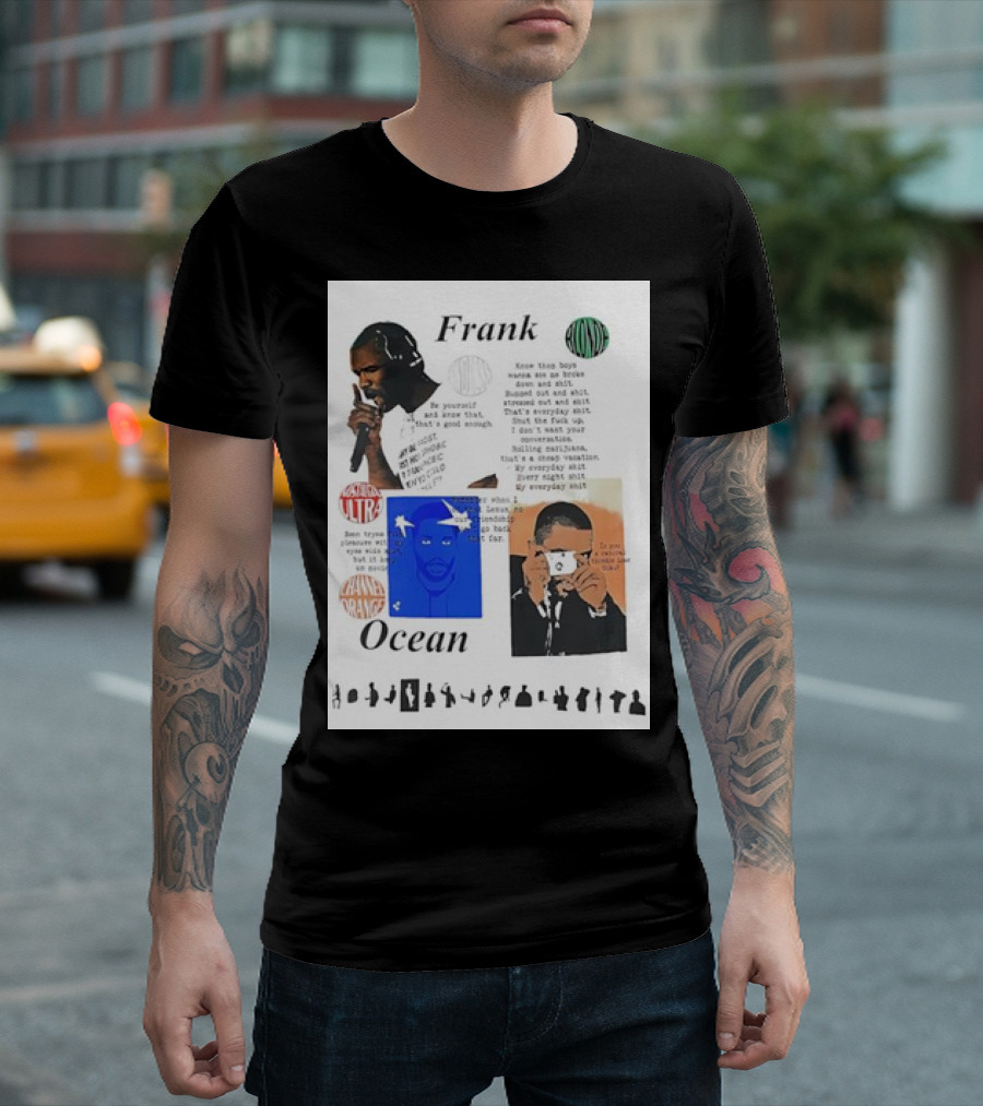 Frank Ocean Nostalgia Ultra Channel Orange Lyrics Collage T-Shirt
