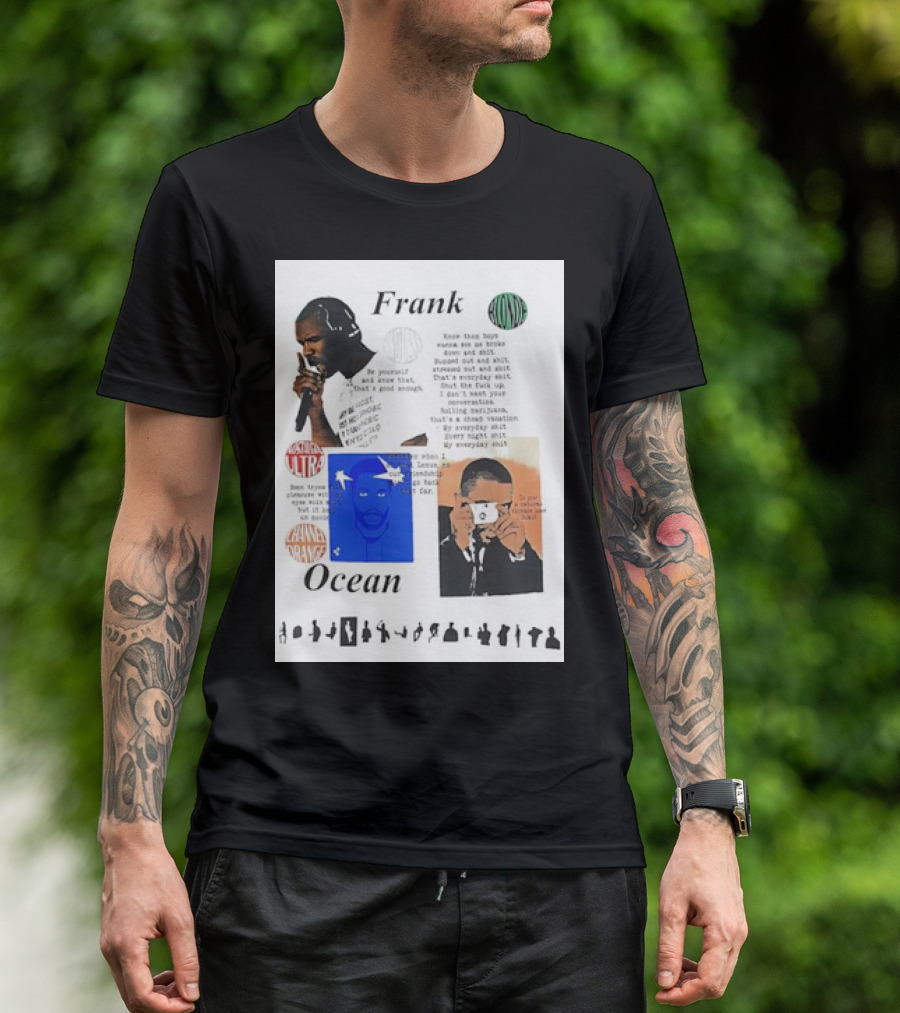 Frank Ocean Nostalgia Ultra Channel Orange Lyrics Collage T-Shirt