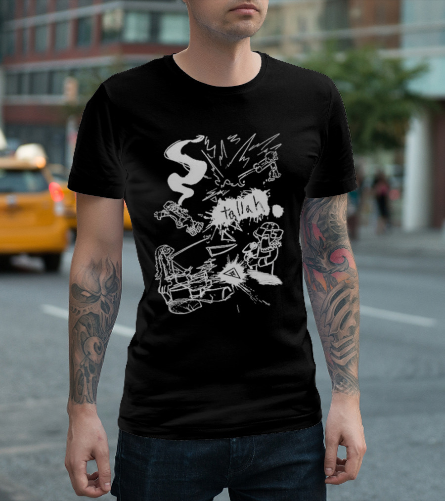 Nomad Hard Knock Black Tallah Abstract White Scribble T-Shirt