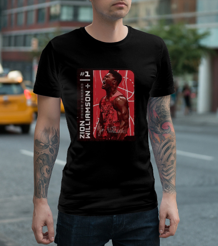 Zion Williamson #1 Power Forward Basketball Signature Card T-Shirt