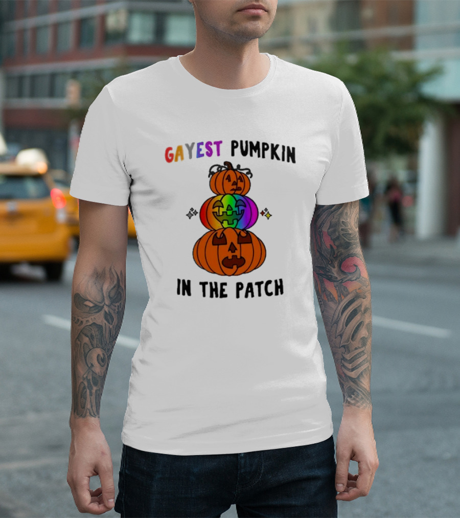 Gayest Pumpkin In The Patch Rainbow Jack-O'-Lanterns T-Shirt