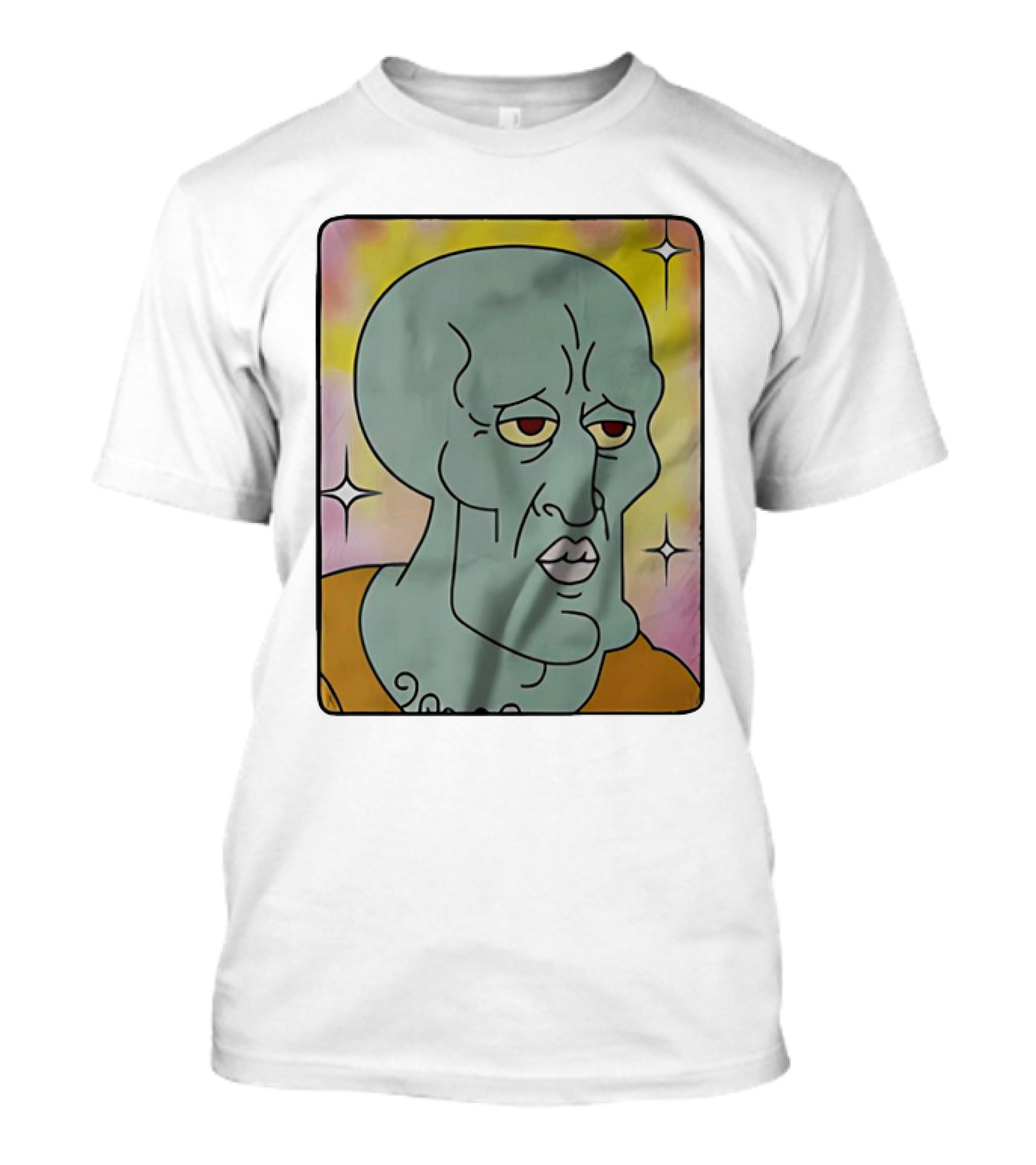 Bold And Handsome Squidward Tentacles Encyclopedia SpongeBobia Face T-Shirt