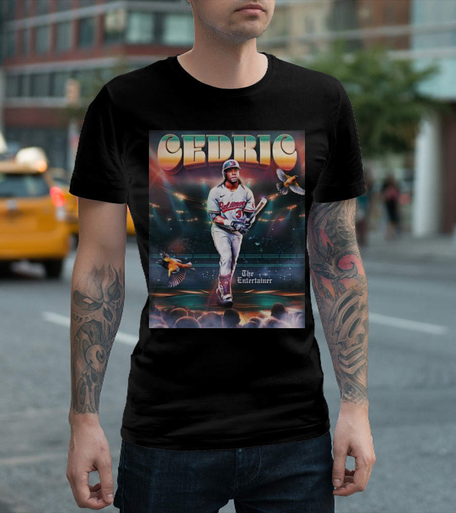 Cedric Mullins Baltimore Orioles The Entertainer Stadium Birds T-Shirt