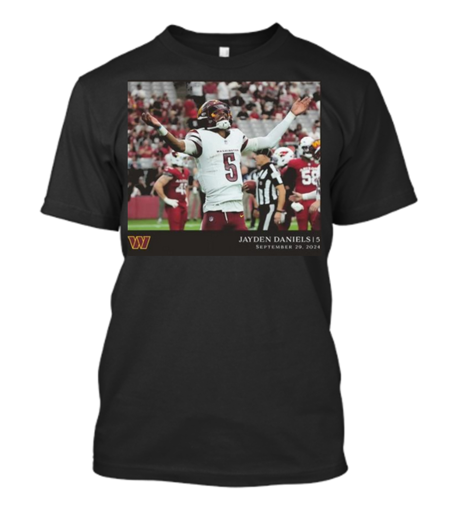 Jayden Daniels Washington Commanders September 29, 2024 NFL Week 4 T-Shirt