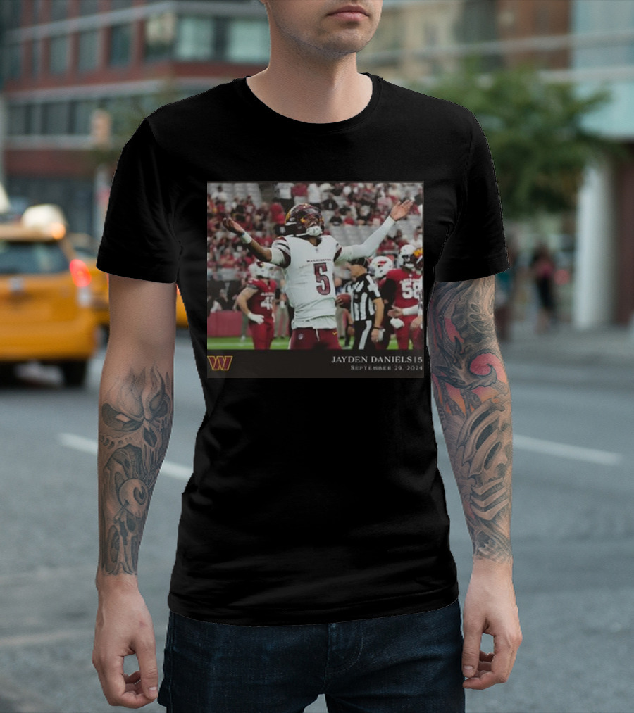 Jayden Daniels Washington Commanders September 29, 2024 NFL Week 4 T-Shirt