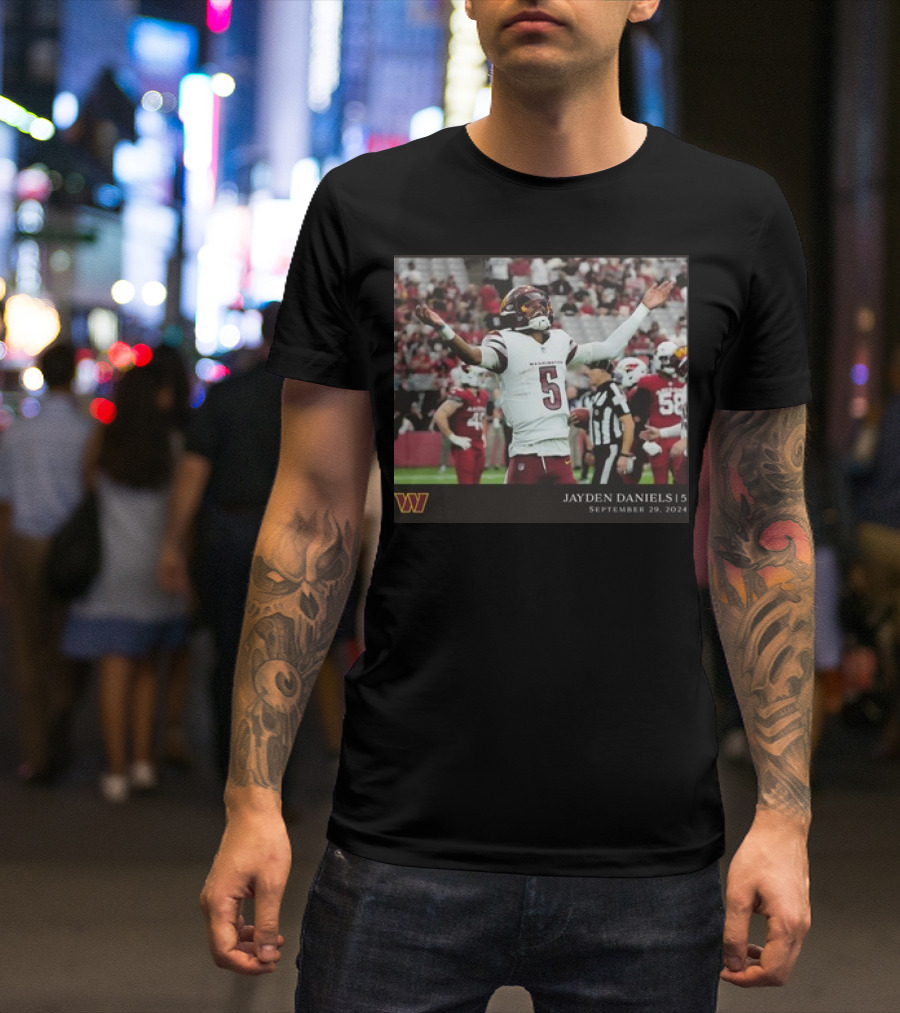Jayden Daniels Washington Commanders September 29, 2024 NFL Week 4 T-Shirt