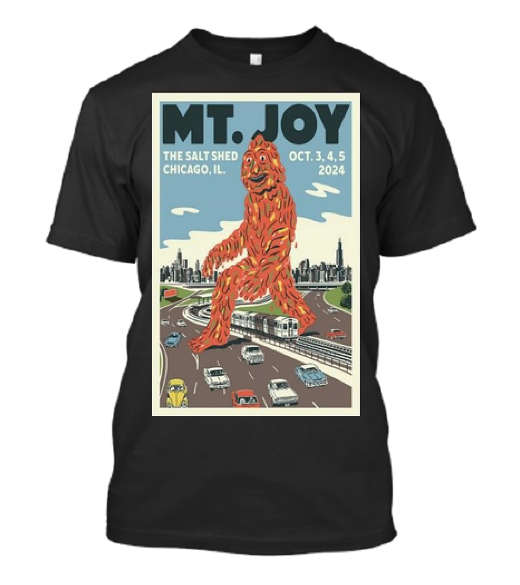 Mt. Joy The Salt Shed Chicago October 3-5 2024 Concert With City And Monster T-Shirt