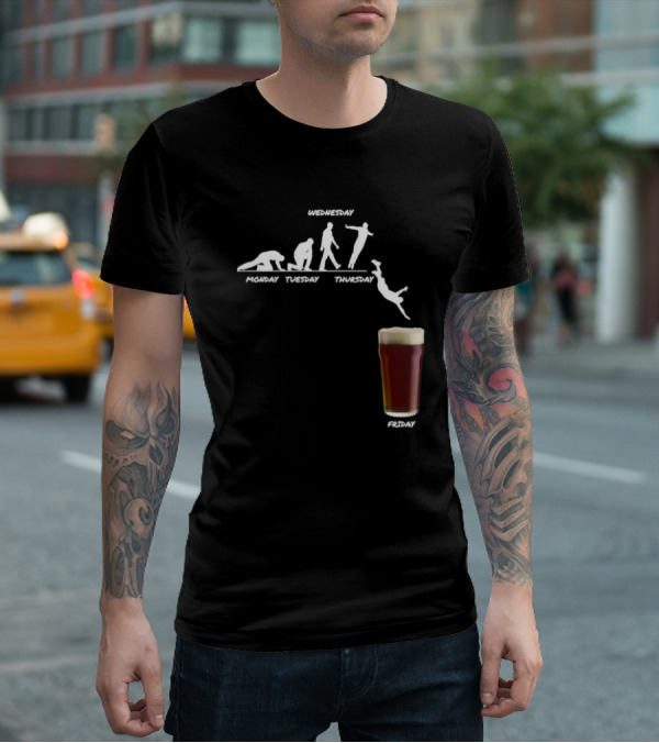 Monday Tuesday Wednesday Thursday Friday Evolution Meme T-Shirt