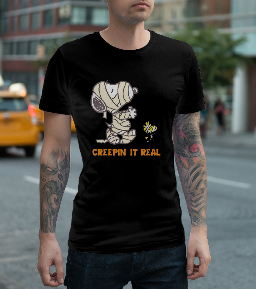 Peanuts Snoopy and Woodstock Mummy Creepin’ It Real T-Shirt