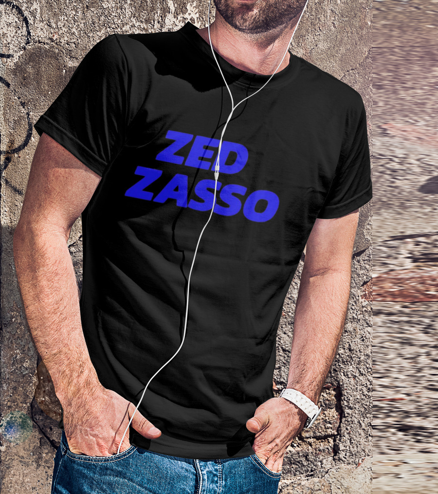 Rachel Zegler’s Zed Zasso Blue Text T-Shirt