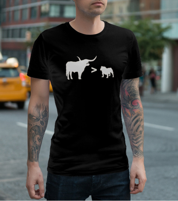 Texas Longhorns Bevo Greater Than UGA Bulldog Football Rivalry T-Shirt