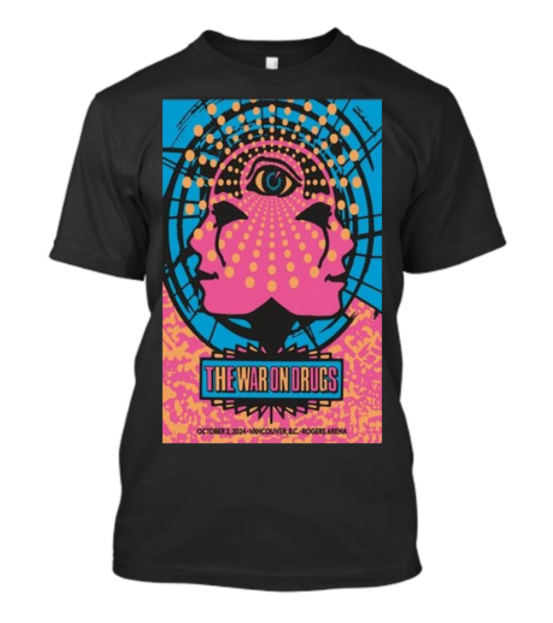 The War On Drugs October 02 2024 Vancouver BC Rogers Arena Tour Psychedelic Eye T-Shirt