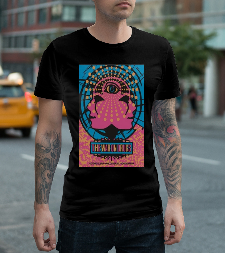 The War On Drugs October 02 2024 Vancouver BC Rogers Arena Tour Psychedelic Eye T-Shirt