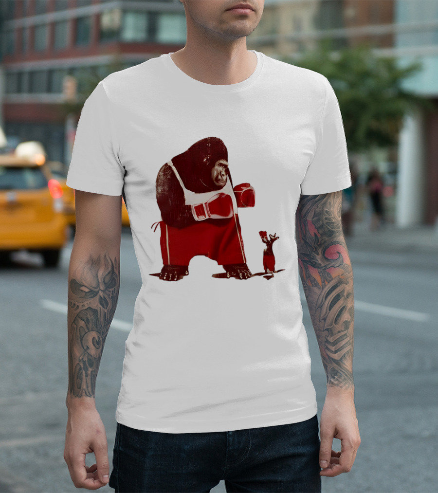 Gorilla Boxing Kangaroo Showdown in Red Boxing Gear T-Shirt