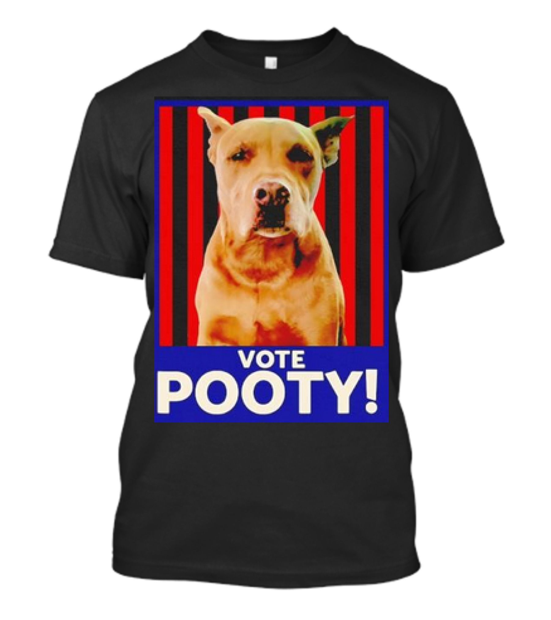 Vote Pooty Dog With Red And Black Stripes T-Shirt
