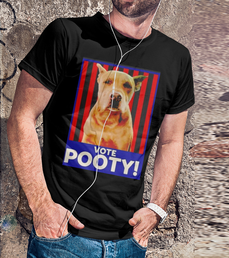 Vote Pooty Dog With Red And Black Stripes T-Shirt