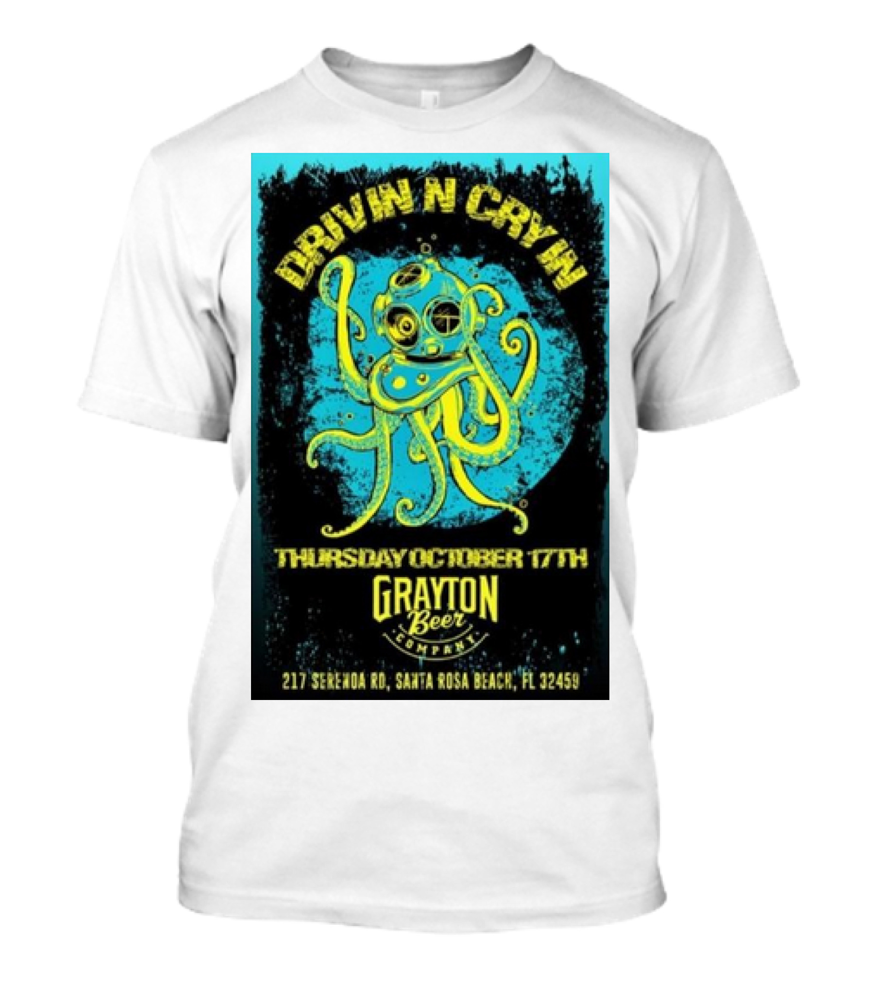 Drivin N Cryin Grayton Beer Company Santa Rosa Beach October 17 2024 Tour T-Shirt