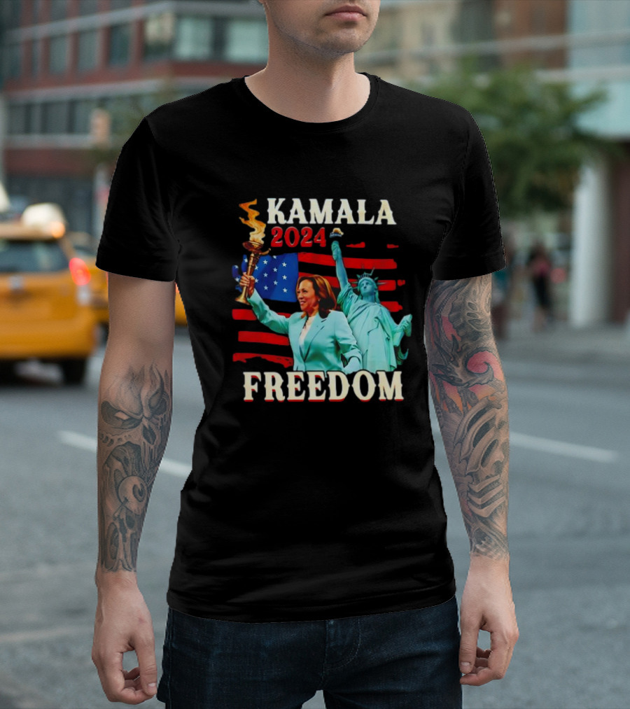 Kamala 2024 Freedom Statue Of Liberty American Flag T-Shirt