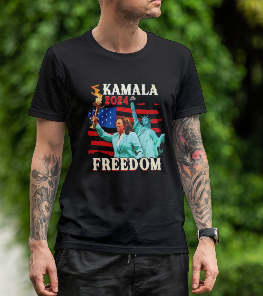 Kamala 2024 Freedom Statue Of Liberty American Flag T-Shirt