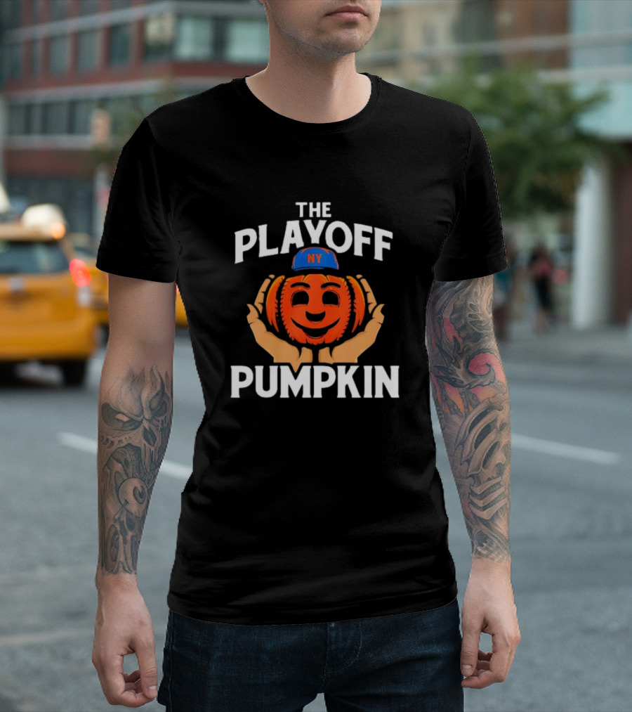 New York Mets Playoff Pumpkin Baseball T-Shirt