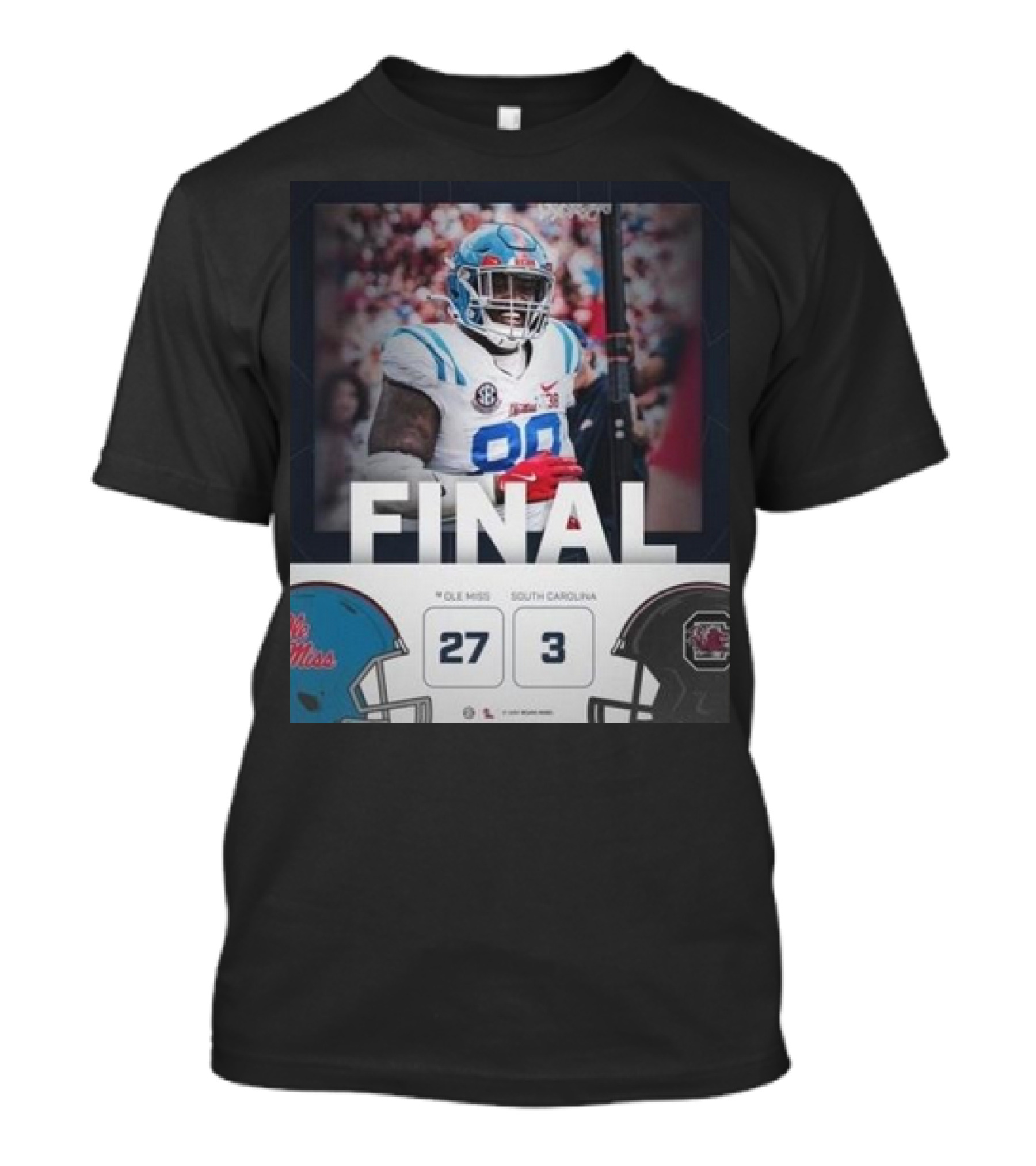 Ole Miss 27-3 South Carolina Football 2024 Final Score Victory T-Shirt