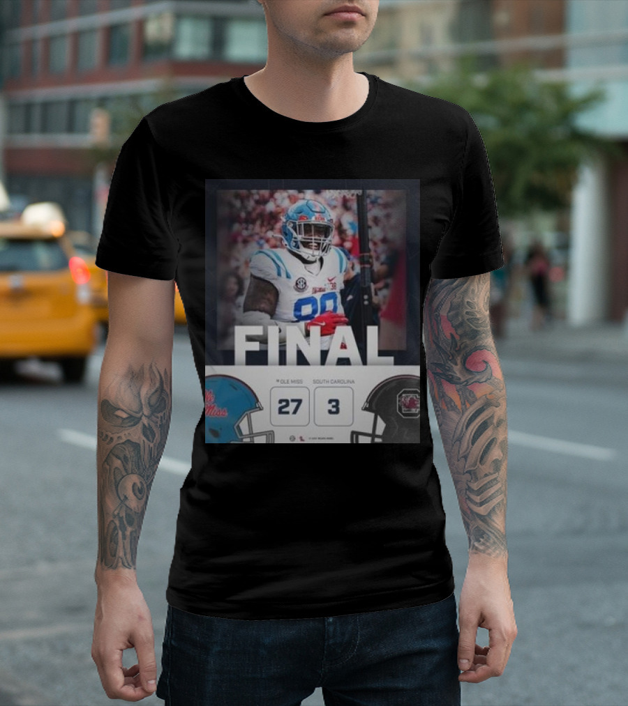 Ole Miss 27-3 South Carolina Football 2024 Final Score Victory T-Shirt