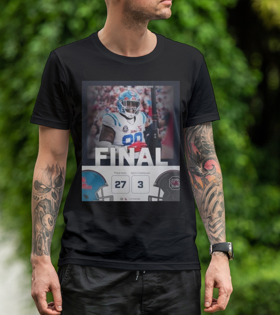 Ole Miss 27-3 South Carolina Football 2024 Final Score Victory T-Shirt