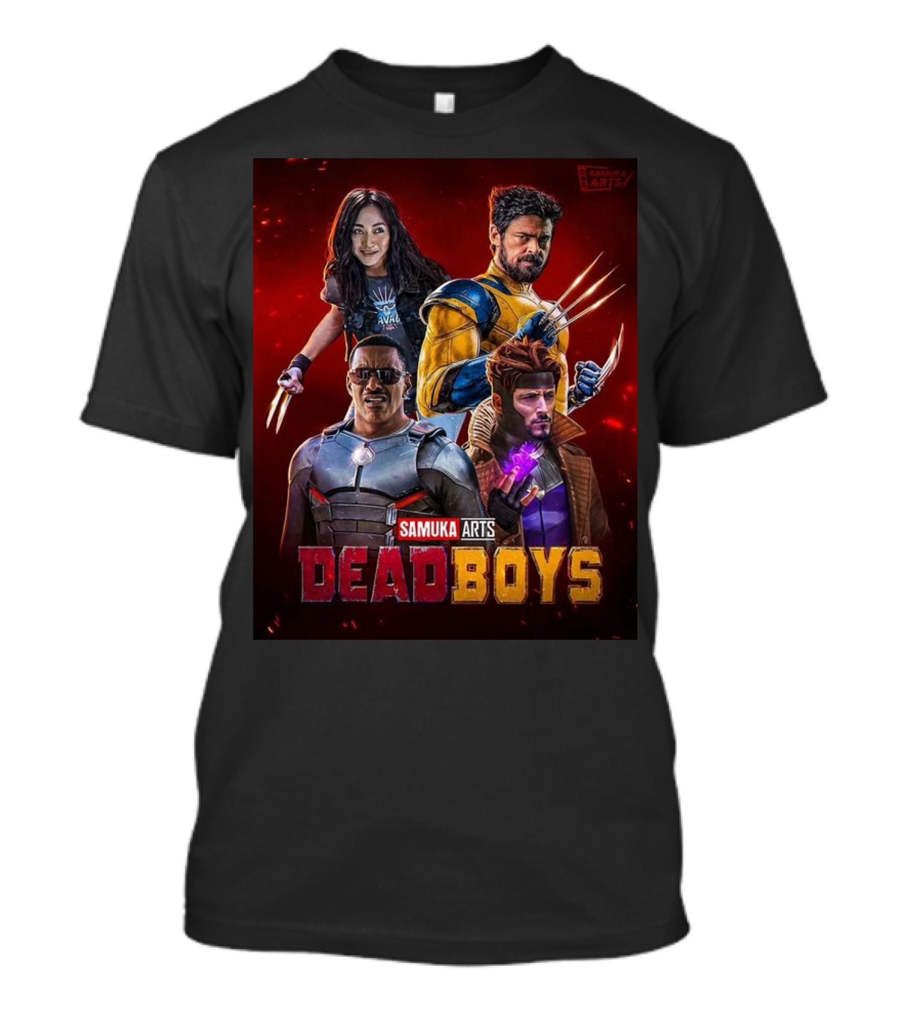 Samuka Arts DeadBoys Marvel Characters Wolverine Deadpool Blade Gambit X-23 T-Shirt