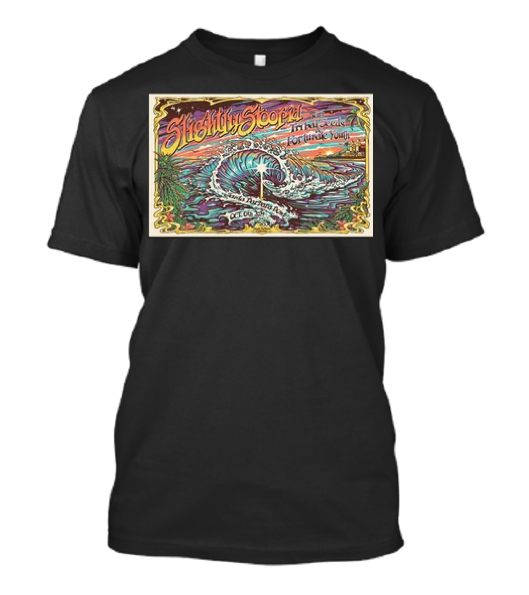 Slightly Stoopid Santa Barbara Bowl October 6 2024 Mystic Seascape And Vibrant Sunset T-Shirt