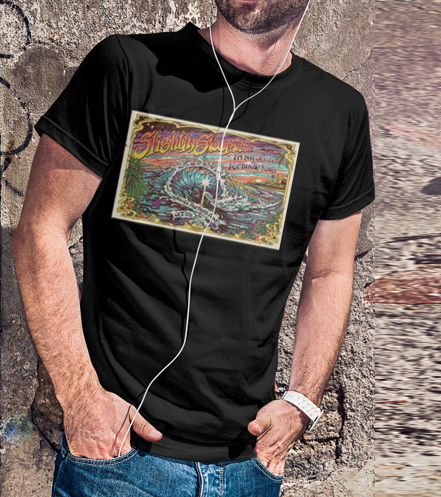 Slightly Stoopid Santa Barbara Bowl October 6 2024 Mystic Seascape And Vibrant Sunset T-Shirt