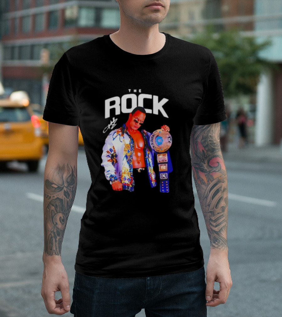 The Rock Wrestlemania Champion Medium Signature T-Shirt