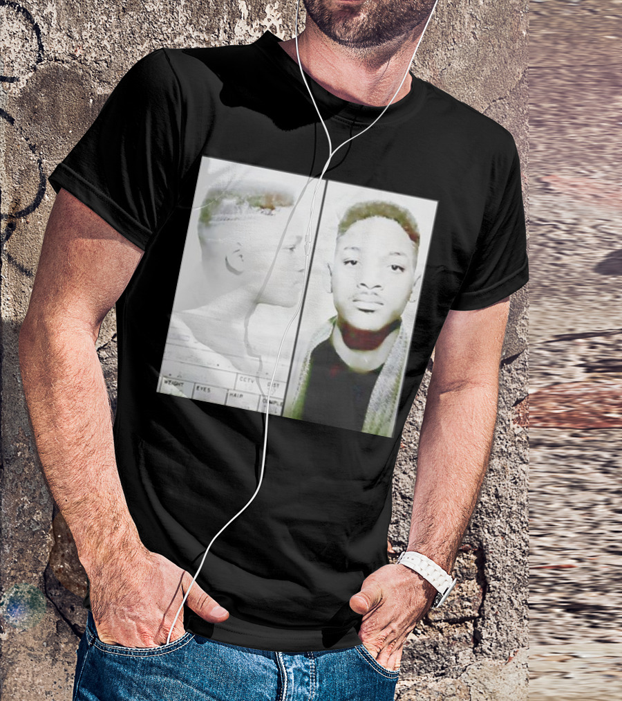 Will Smith Mugshot Style Image Dual View Portrait Text Elements T-Shirt