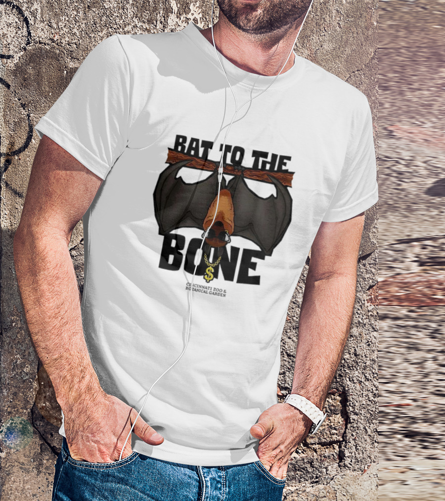 Bat To The Bone Cincinnati Zoo And Botanical Garden Bat Hanging With Dollar Sign Necklace T-Shirt