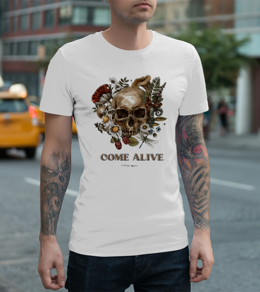 Come Alive Skull Ezekiel 37 Vintage Floral Elements T-Shirt