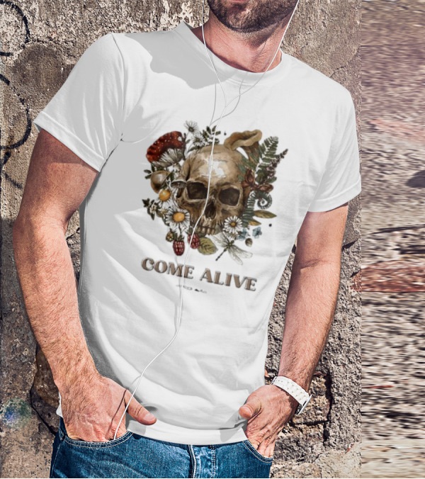 Come Alive Skull Ezekiel 37 Vintage Floral Elements T-Shirt