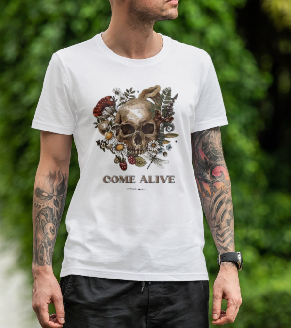 Come Alive Skull Ezekiel 37 Vintage Floral Elements T-Shirt