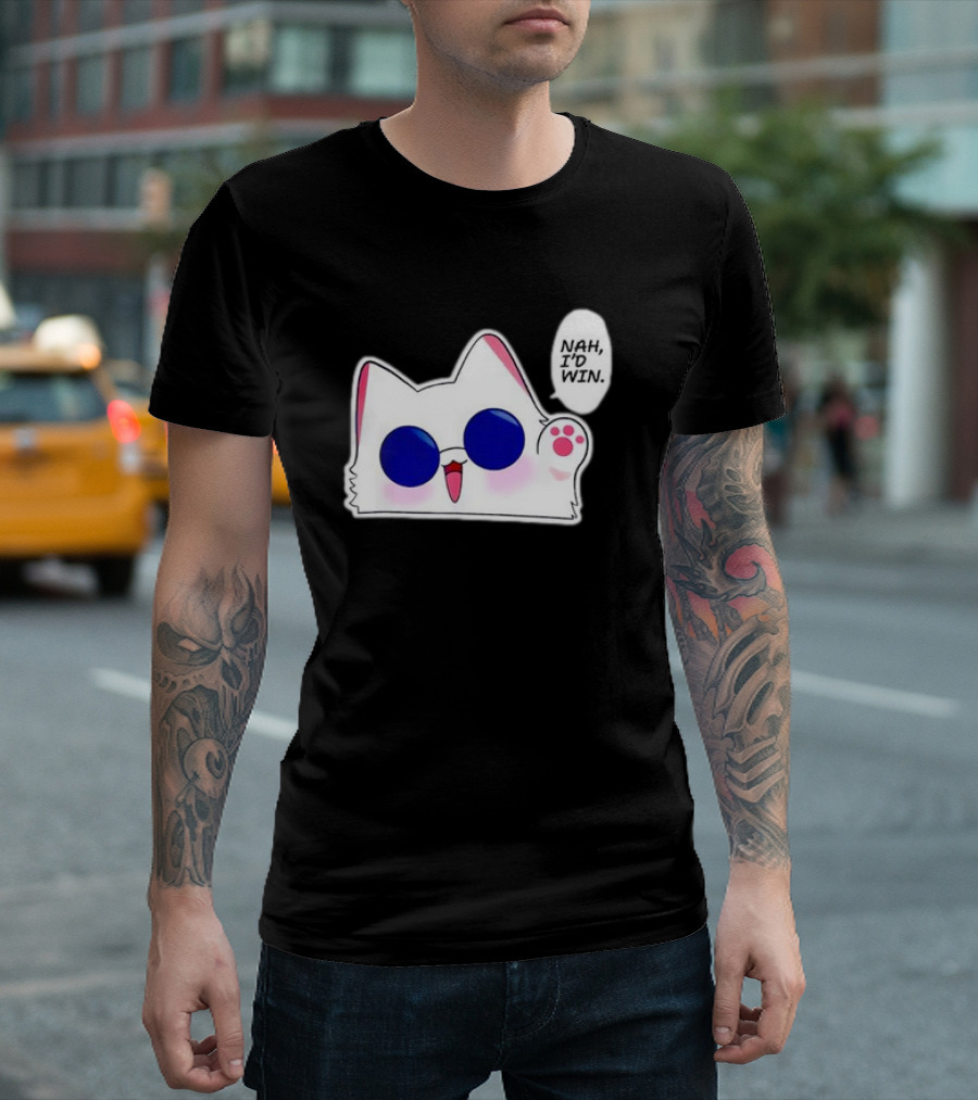 Cute Funny Cat Anime Meme Nah I'd Win Gojo Cat T-Shirt