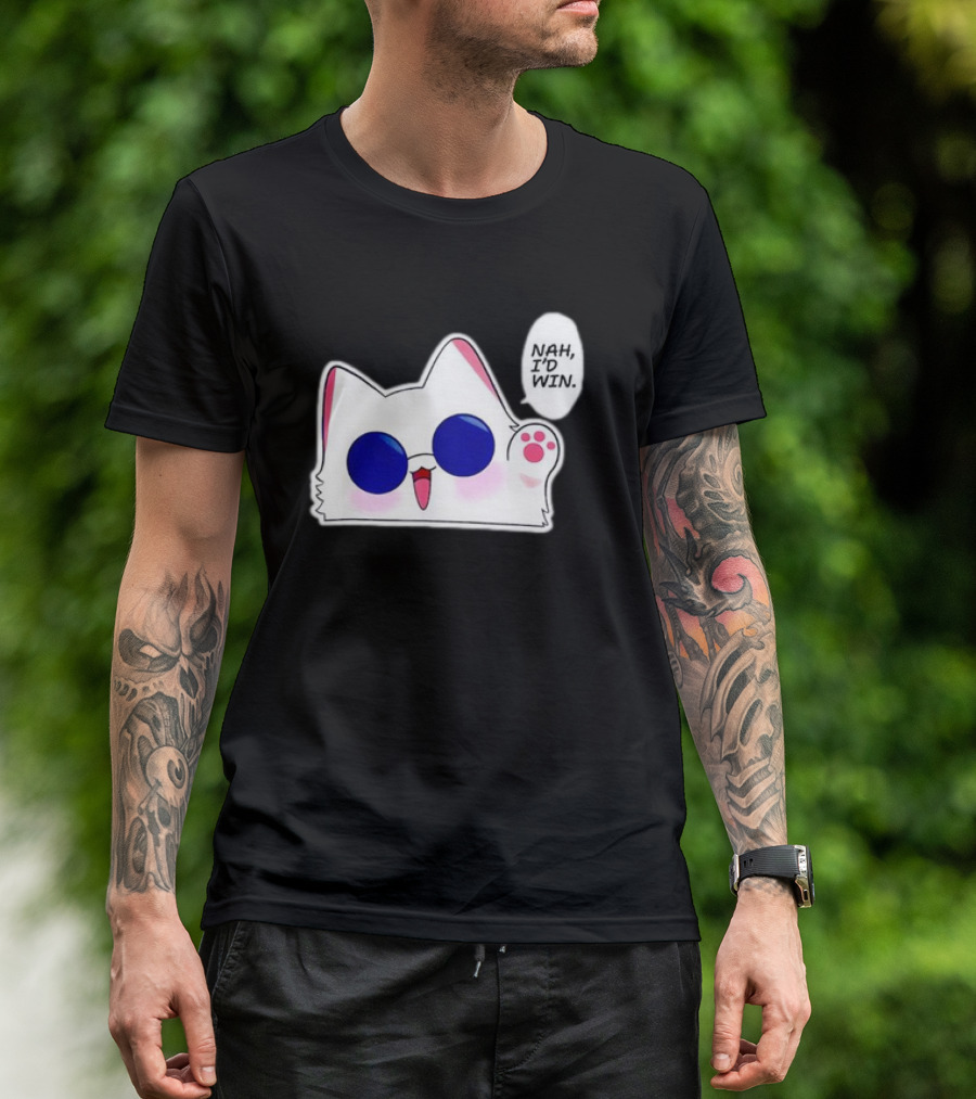 Cute Funny Cat Anime Meme Nah I'd Win Gojo Cat T-Shirt