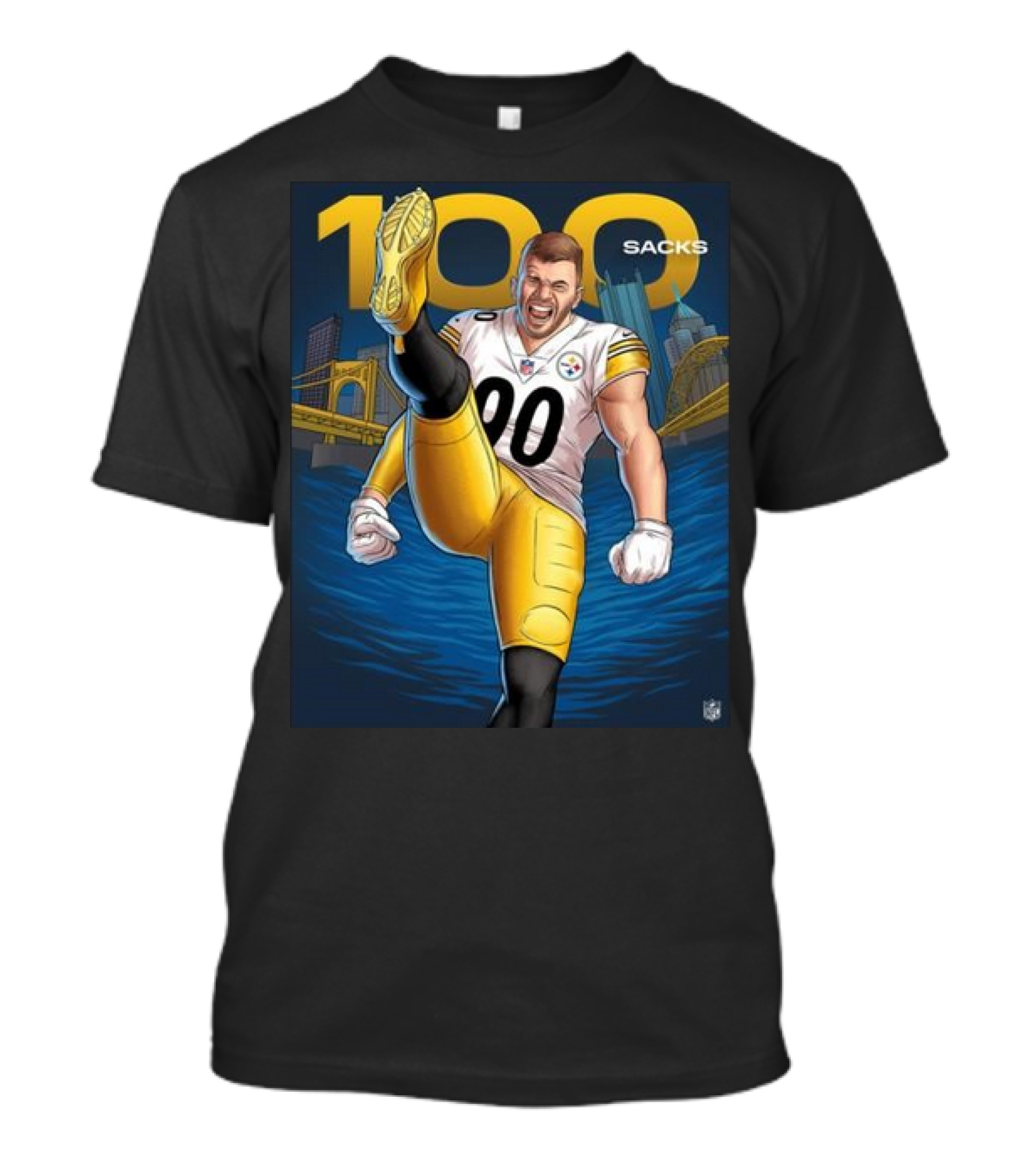 Tj Watt 100 Sacks Pittsburgh Steelers NFL Iconic Achievement T-Shirt