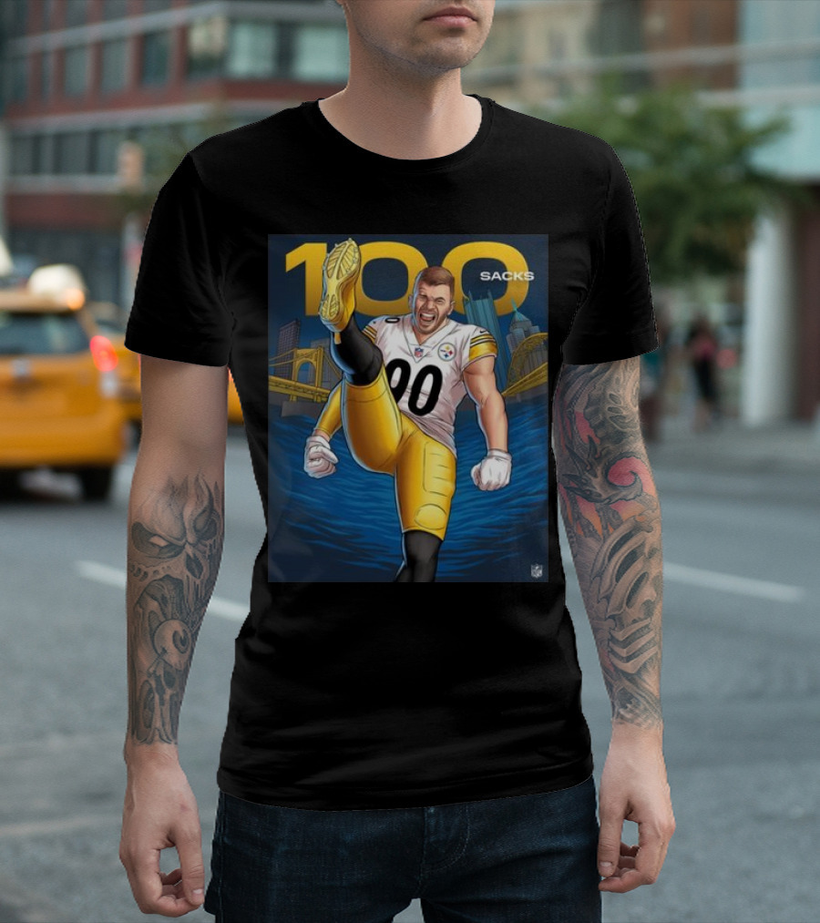 Tj Watt 100 Sacks Pittsburgh Steelers NFL Iconic Achievement T-Shirt