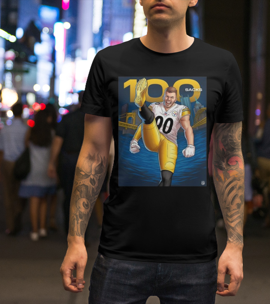 Tj Watt 100 Sacks Pittsburgh Steelers NFL Iconic Achievement T-Shirt