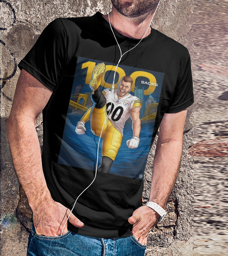 Tj Watt 100 Sacks Pittsburgh Steelers NFL Iconic Achievement T-Shirt