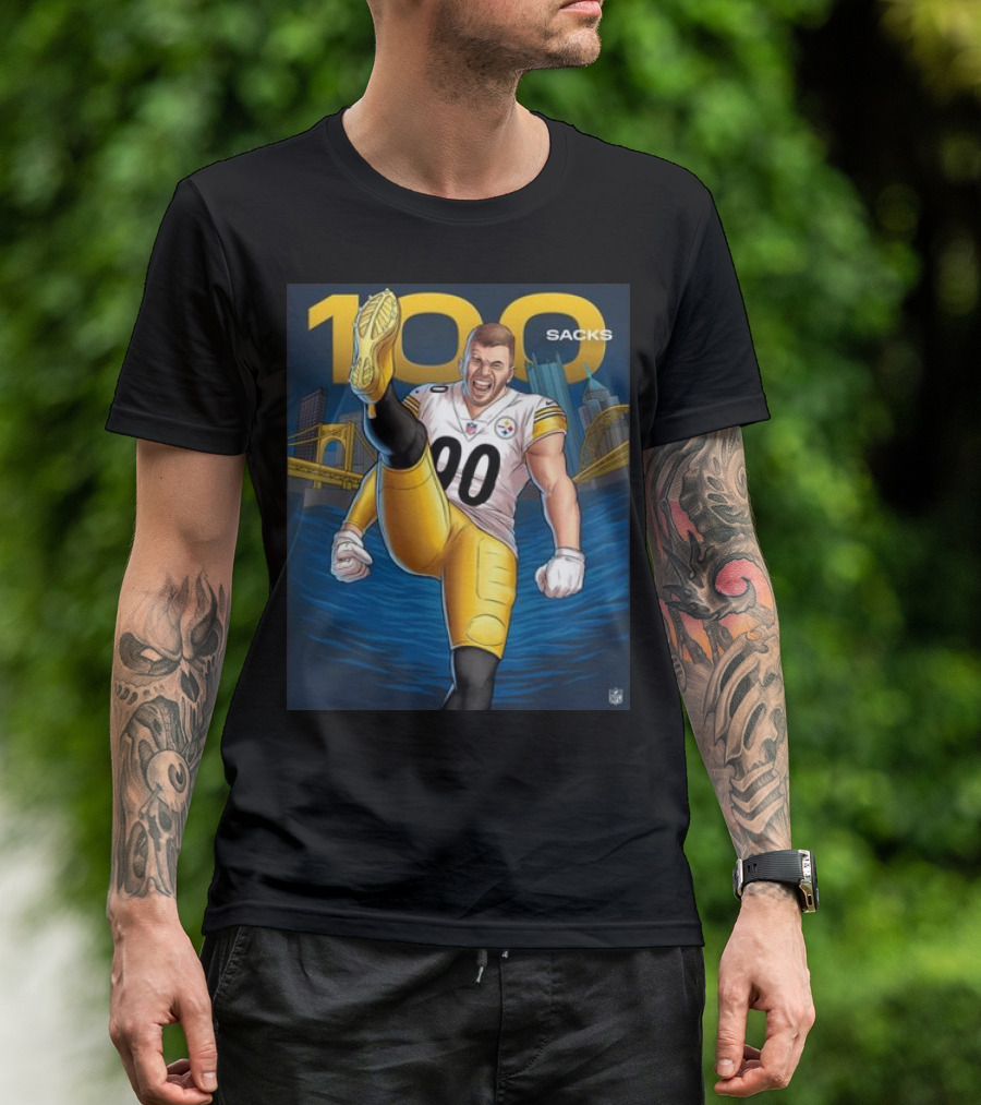 Tj Watt 100 Sacks Pittsburgh Steelers NFL Iconic Achievement T-Shirt